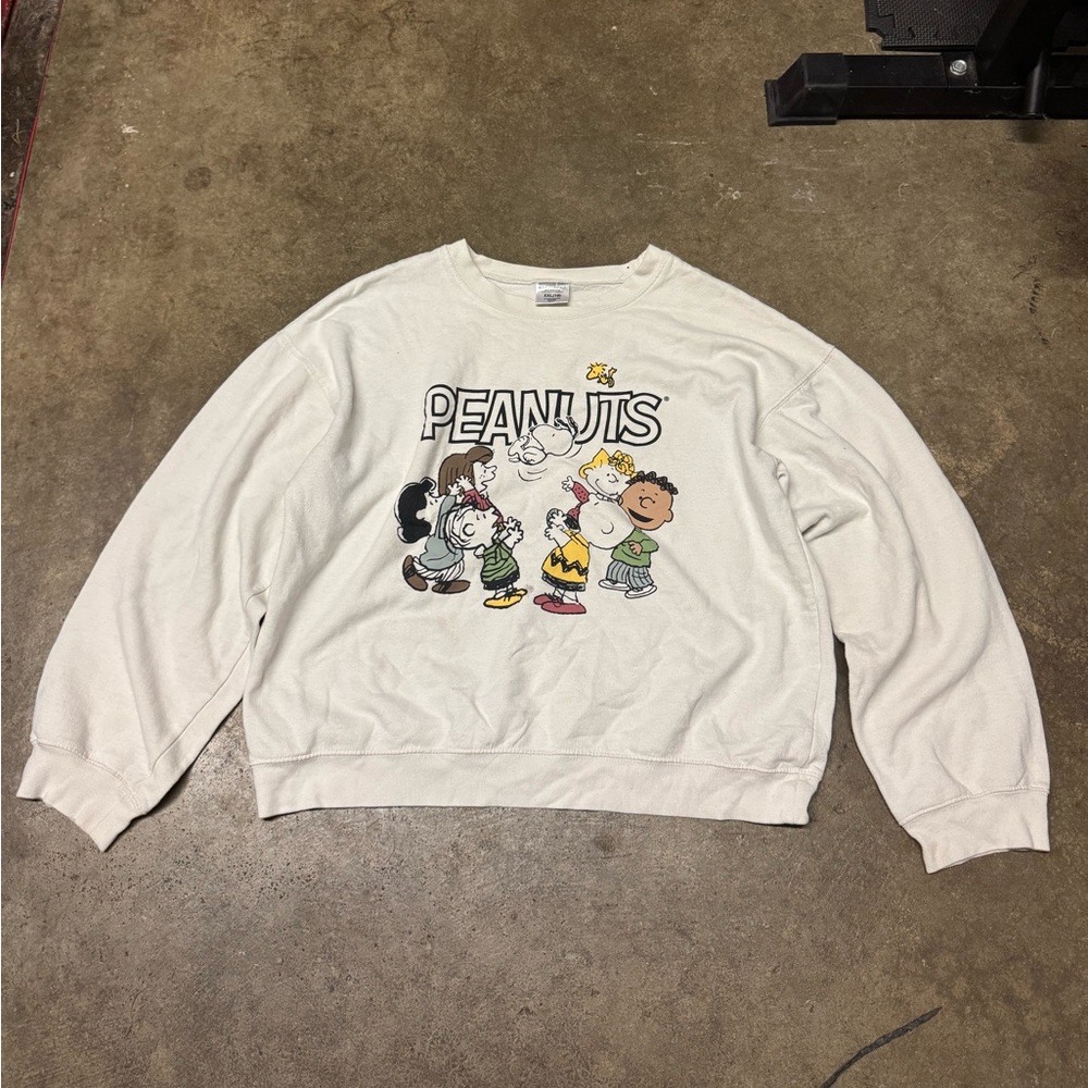 Peanuts Crewneck kids boys size XXL Sweater - Cream